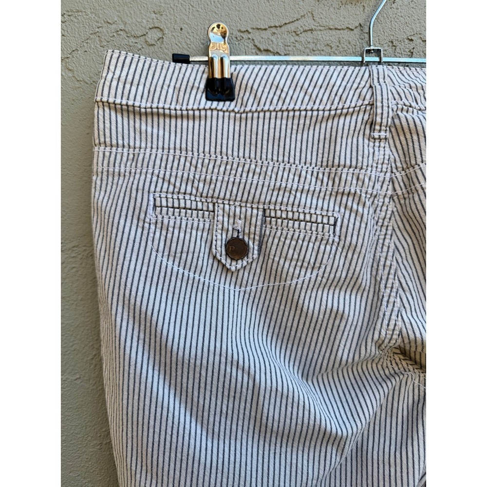 Pure Color Womens Navy White Striped Flare Jeans SZ 30 Nautical Minimalist - Picture 7 of 9
